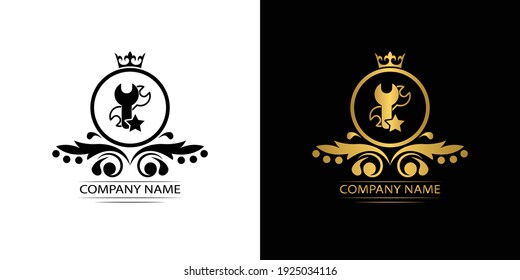 setting, repair logo template luxury royal vector service  company  decorative emblem with crown  