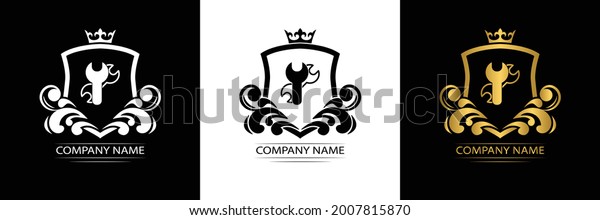 setting, repair logo\
template luxury royal vector service  company  decorative emblem\
with crown  