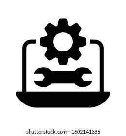 setting repair vector glyph flat icon 