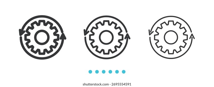 Setting rotation icon. Thin line icon vector