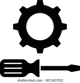 setting and screwdriver Vector Icon 