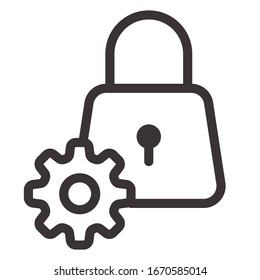 setting secure lock outline icon