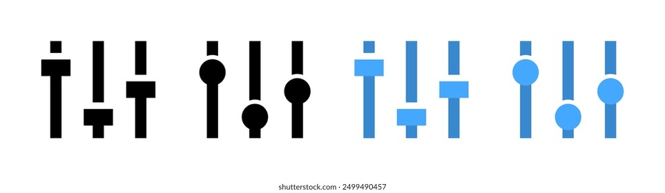 Setting set icons. Flat and silhouette style. Vector icons.