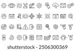 setting setup icon line collection vector design in trendy style