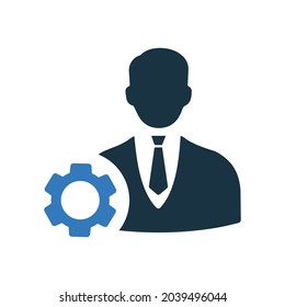 Setting, setup, user, account, person icon. Simple vector design.