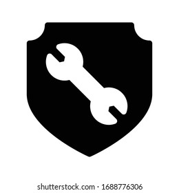 setting shield vector glyph flat icon 