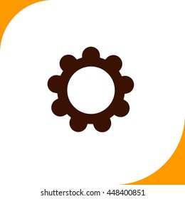 Setting sign. Brown icon on white background