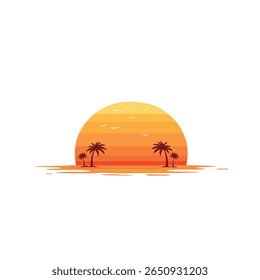 The setting sun paints the sky with brilliant shades of orange, pink, and gold. As it slowly descends beyond the horizon, its warm glow gently fades, casting long shadows across the earth. 