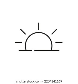 El sol o el día brillante. Icono de línea simple de trazos de píxeles perfecto, editable