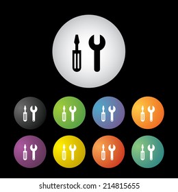 Setting symbol  button icon set  