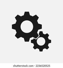 Setting symbol logo. Gears that rotate with other gears. 