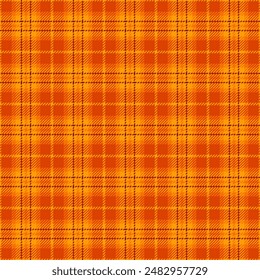 Setting textile fabric check, goose pattern plaid vector. Aesthetic tartan background seamless texture in bright and orange colors palette.