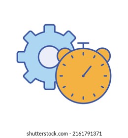 Setting time Vector icon which is suitable for commercial work and easily modify or edit it


