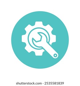 Setting tool Vector Gylph Circle Design icon. Work In Progress Symbol on White background EPS 10 File