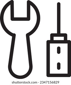 Setting Tool Wrench Outline Icon
