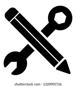 Setting tools glyph icon vector 
