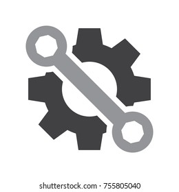 Setting Tools Icon. Black And Gray Objects. Vector Illustration