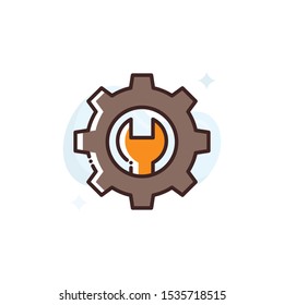 Setting Tools vector illustration. Outline filled Seo & Web icons.