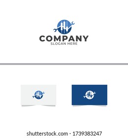 Setting Trading Logo Design Vector Template