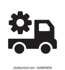 setting truck vector glyph flat icon 