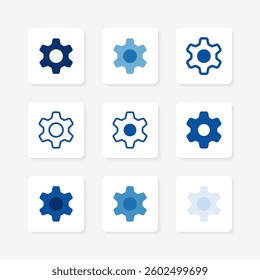 setting UI isolated icons set