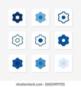 setting UI isolated icons set