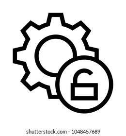 setting unlock Vector Line Icon
