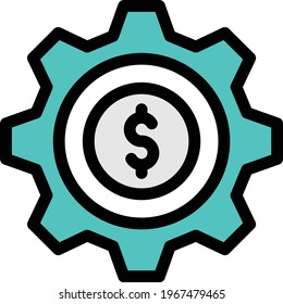 setting vector clour line icon