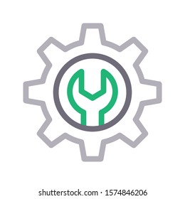 setting vector color line icon 