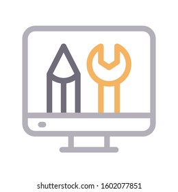 setting vector color line icon 