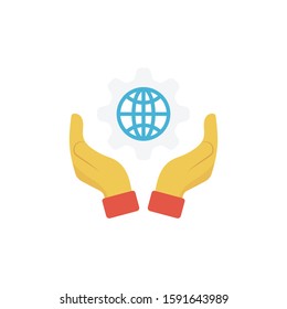 setting vector flat color icon 