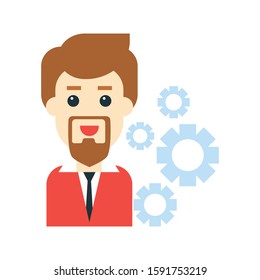 setting vector flat color icon 