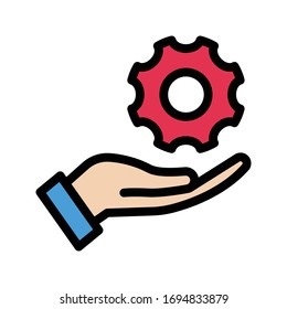 setting vector flat color icon 