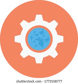 setting vector flat color icon 