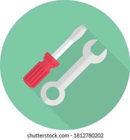 setting vector flat color icon 