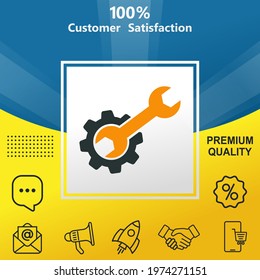 setting vector glyph color icon. With yellow and blue background option