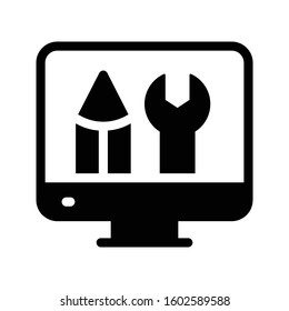 setting vector glyph flat icon 