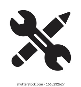 setting vector glyph flat icon 