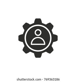 Setting vector icon. Black illustration isolated on white background for graphic and web design.