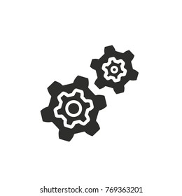 Setting vector icon. Black illustration isolated on white background for graphic and web design.