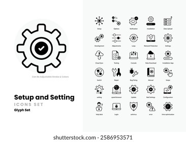 setting vector icon collection stock illustration