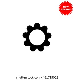 Setting vector icon isolated on white background.