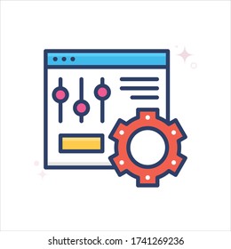setting vector icon style illustration. Startup and New Business outline filled symbol icon. EPS 10