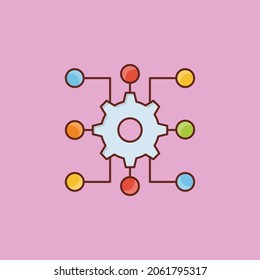 configuración de la ilustración vectorial en un fondo transparente. Símbolos de calidad premium. Icono de color plano de línea vectorial para el concepto y el diseño gráfico.