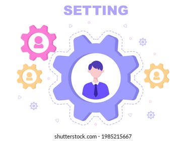 Setting Vector Illustration To Teamwork On Finding New Ideas, Launch A Mechanism, Search For Solutions Concept Design