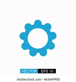 Setting vector. Isolated blue icon on white background.
