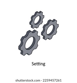 Setting Vector Isometric Filled Outline icon for your digital or print projects.