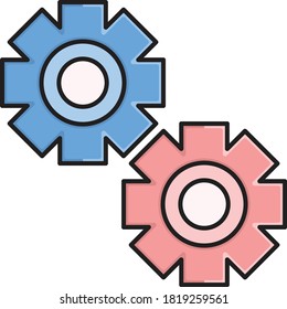 setting vector line flat icon 