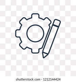 Setting vector outline icon isolated on transparent background, high quality linear Setting transparency concept can be used web and mobile