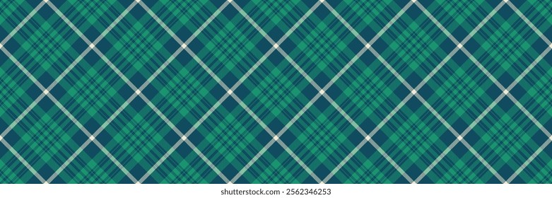 Setting vector seamless pattern, diamond background plaid fabric. Cute textile check texture tartan in cyan and teal colors palette.